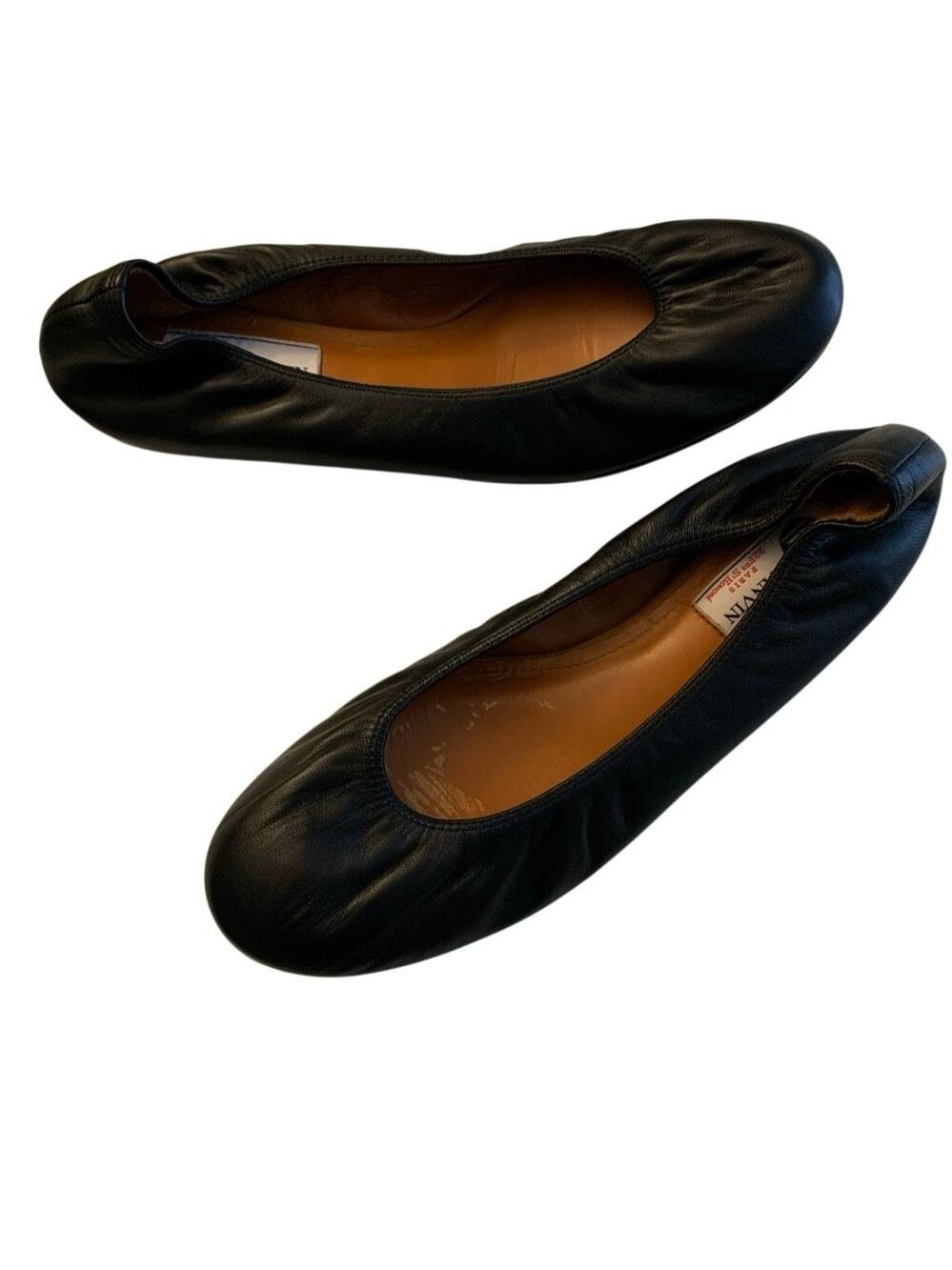 Lanvin ballet flats black women's size 39 US 9 like new
